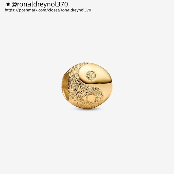 Pandora Textured Yin and Yang Mini Charm - Picture 1 of 6